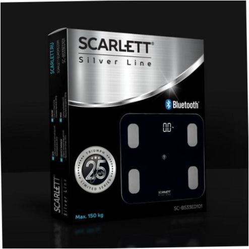 SCARLETT SC-BS33ED101 Lattiavaaka Diagnostic c BLUETOOTH, 10 runkomittaria, Silver Line Collection - Maksimikuormitus: 130kg