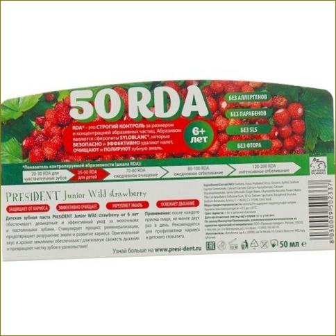 PresiDENT Junior Wild Strawberry 6 Fluoridivapaa