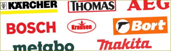 Yleiskatsaus rakennusalan imureihin: Karcher, Thomas. AEG, Krausen, Metabo, Makita, Bort, Bosh