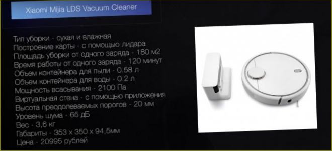 Xiaomi MiJia LDS tekniset tiedot