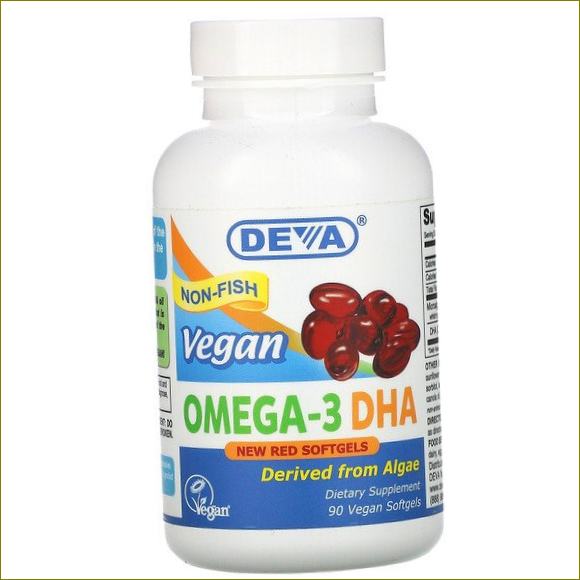 Deva, Omega-3 DHA, vegaaninen tuote, 90 vegaanista geelikapselia