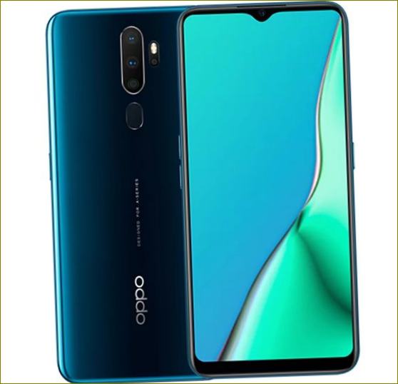 OPPO A9 (2020) 4/128GB suurella näytöllä varustettuna